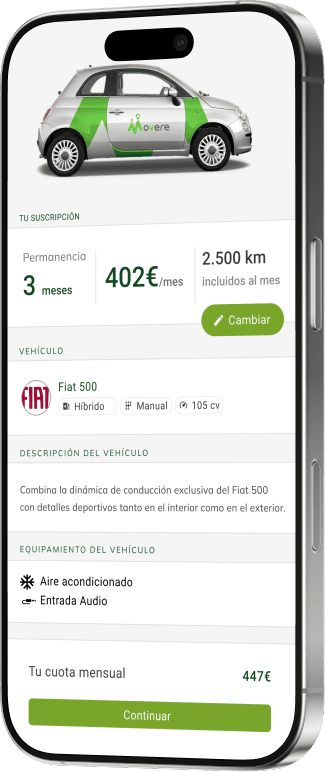 App Movere suscripcion vehiculos